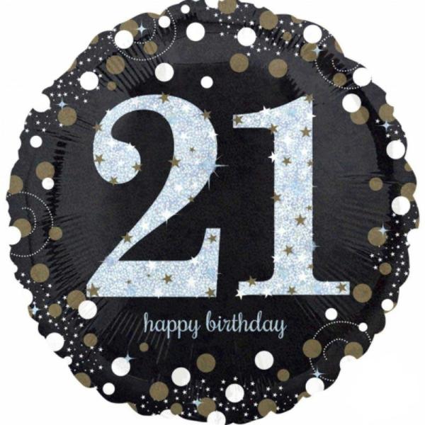 Birthday & Milestone Foil Balloons | Holographic Sparkling Birthday 21St Foil Balloon – 45Cm