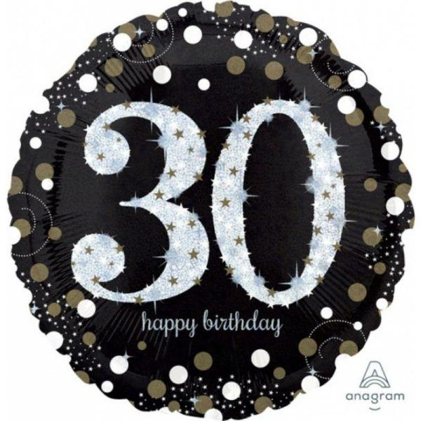 Birthday & Milestone Foil Balloons | Jumbo Shape Holographic Sparkling 30Th Birthday Foil Balloon – 71Cm