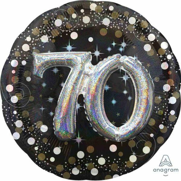 Birthday & Milestone Foil Balloons | Multi-Balloon Holographic Sparkling 70Th Birthday – 91Cm