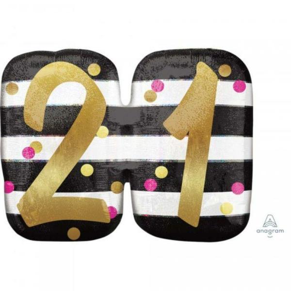 Birthday & Milestone Foil Balloons | Pink And Gold 21Th Milestone Foil Balloon – 63Cm X 50Cm