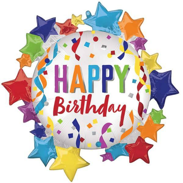 Birthday & Milestone Foil Balloons | Satin Happy Birthday Star Foil Balloon – 76Cm X 76Cm