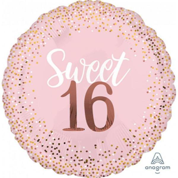 Birthday & Milestone Foil Balloons | Sweet Sixteen Blush Foil Balloon – 71Cm