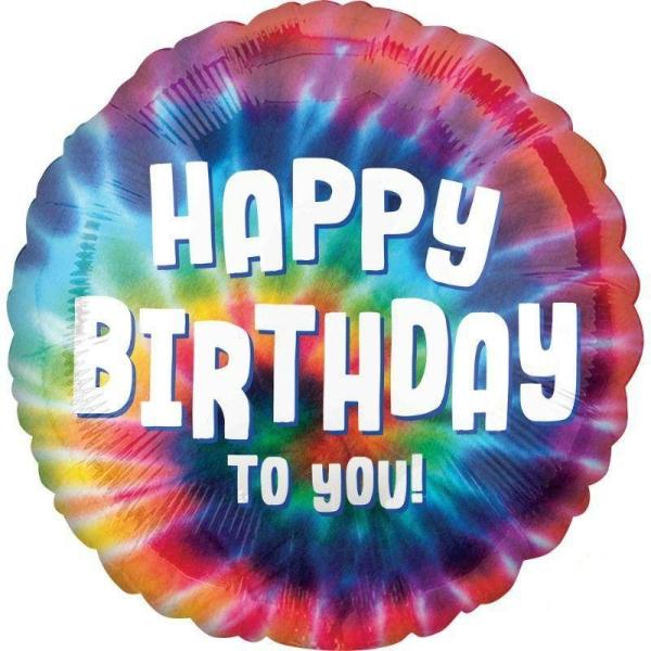 Birthday & Milestone Foil Balloons | Tie Dye Happy Birthday To You Foil Balloon – 45Cm