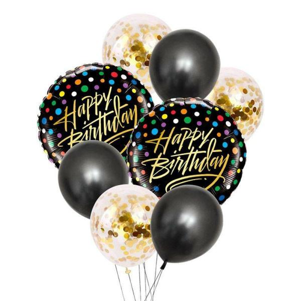 Birthday & Milestone Latex Balloons | 8 Piece Happy Birthday Balloon Set