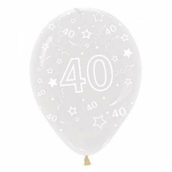 Birthday & Milestone Latex Balloons | Crystal Clear 40 Birthday Latex Balloon – 30Cm