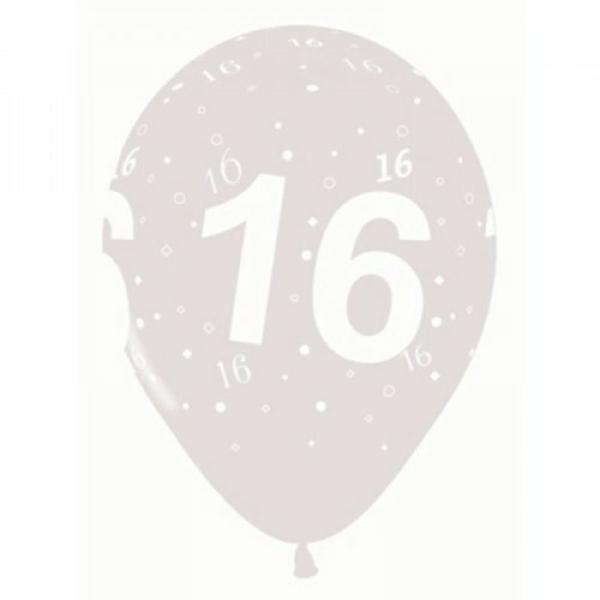 Birthday & Milestone Latex Balloons | Crystal Clear Printed 16 Latex Balloon – 30Cm