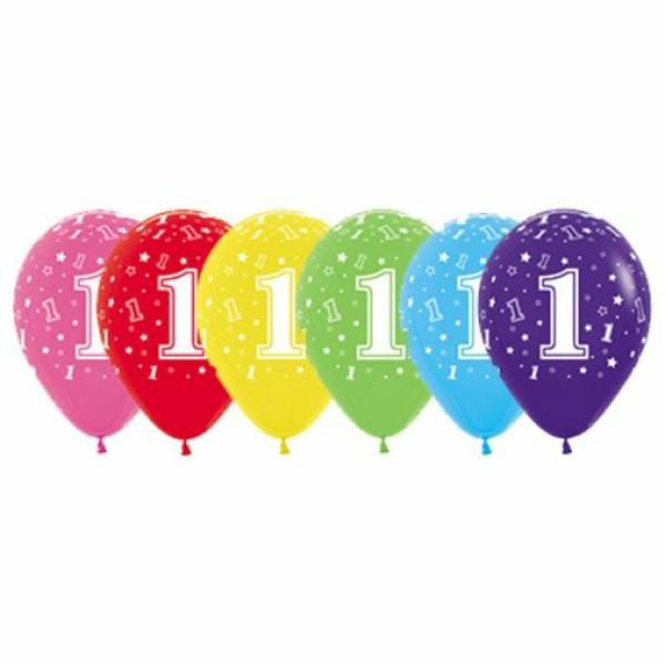 Birthday & Milestone Latex Balloons | Fashion Assorted Printed 1 Latex Balloon – 30Cm