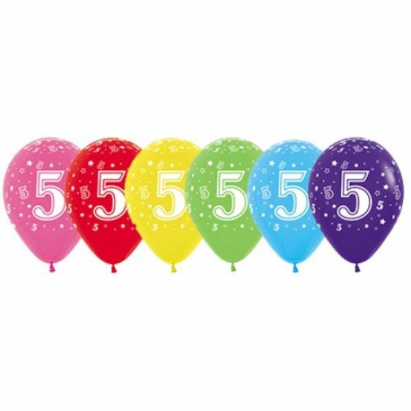 Birthday & Milestone Latex Balloons | Fashion Assorted Printed 5 Latex Balloon – 30Cm