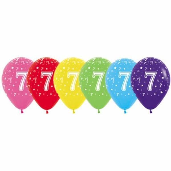 Birthday & Milestone Latex Balloons | Fashion Assorted Printed 7 Latex Balloon – 30Cm