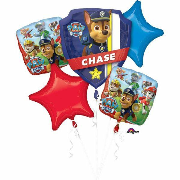 Character & Themed Foil Balloons | 5 Pack Bouquet Paw Patrol Foil Balloons