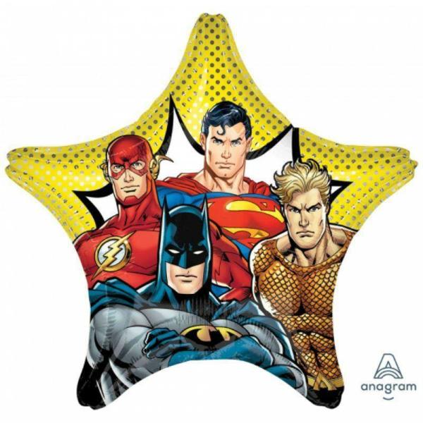 Character & Themed Foil Balloons | Jumbo Justice League Star Foil Balloon – 71Cm