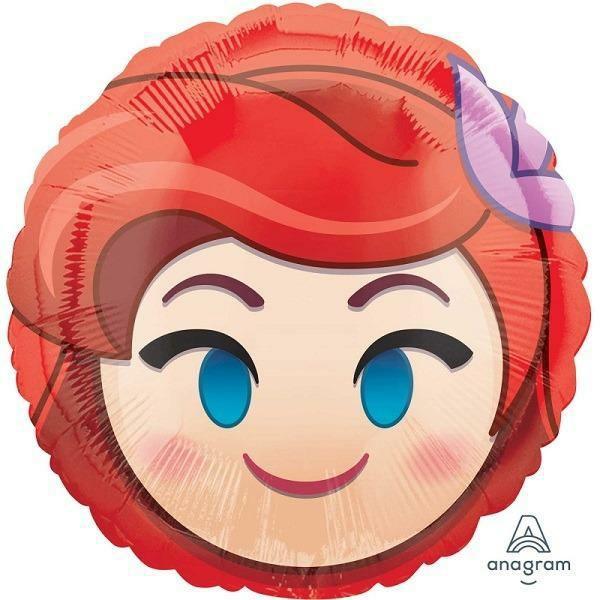 Character & Themed Foil Balloons | Little Mermaid Ariel Emoji Foil Balloon