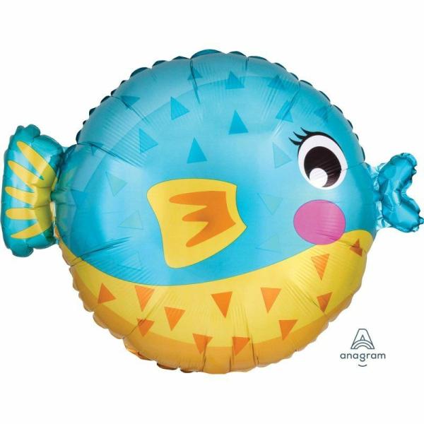 Character & Themed Foil Balloons | Standard Shape Puffer Fish Foil Balloon – 48Cm X 35Cm