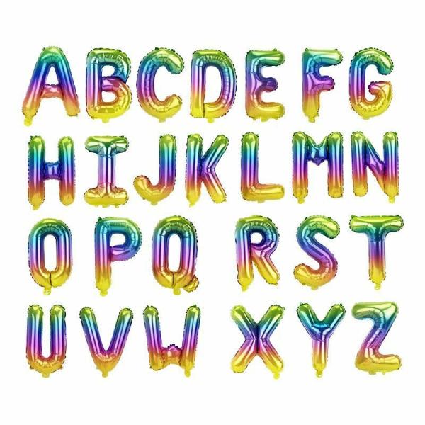 Letter Foil Balloons – 35cm | Rainbow Letter H Foil Balloon – 36Cm