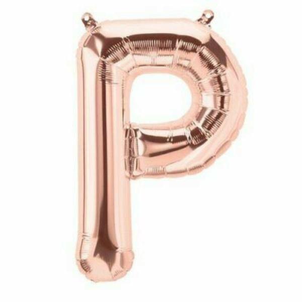 Letter Foil Balloons – 35cm | Rose Gold Foil Balloon Letter P – 36Cm