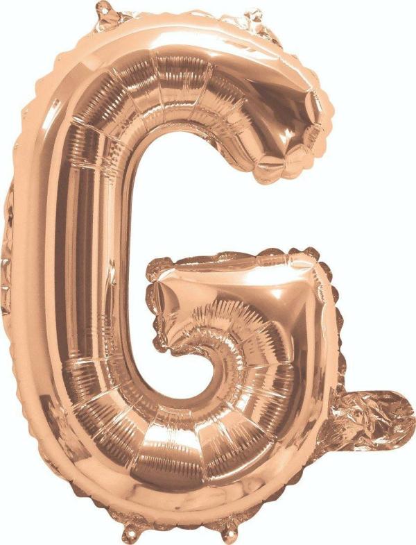 Letter Foil Balloons – 35cm | Rose Gold G Foil Balloon – 35Cm