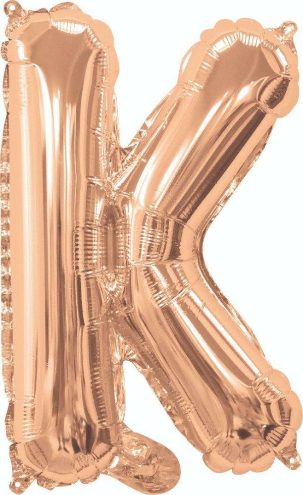 Letter Foil Balloons – 35cm | Rose Gold K Foil Balloon – 35Cm