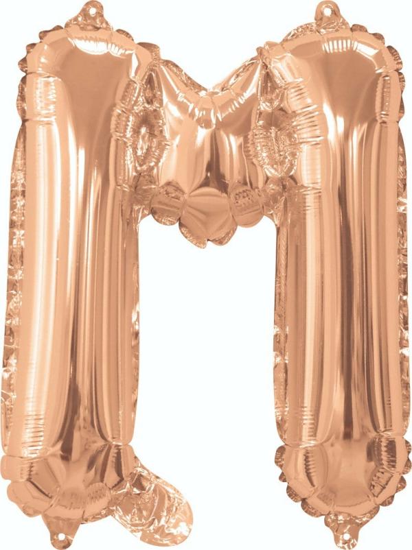 Letter Foil Balloons – 35cm | Rose Gold M Foil Balloon – 35Cm