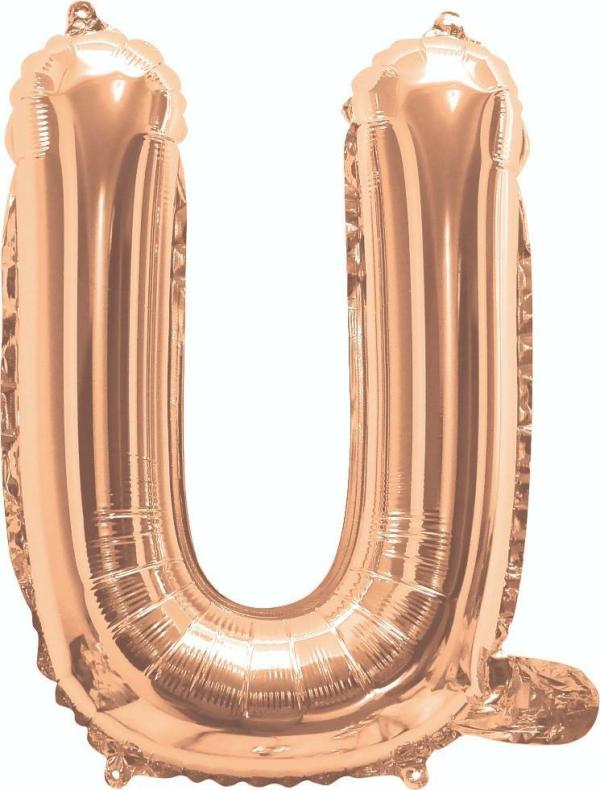 Letter Foil Balloons – 35cm | Rose Gold U Foil Balloon – 35Cm