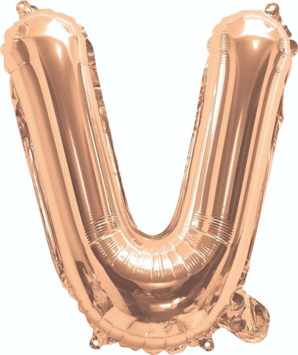 Letter Foil Balloons – 35cm | Rose Gold V Foil Balloon – 35Cm