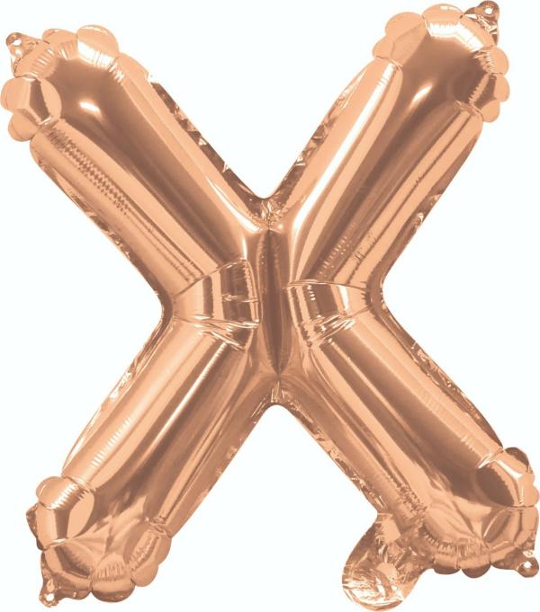 Letter Foil Balloons – 35cm | Rose Gold X Foil Balloon – 35Cm