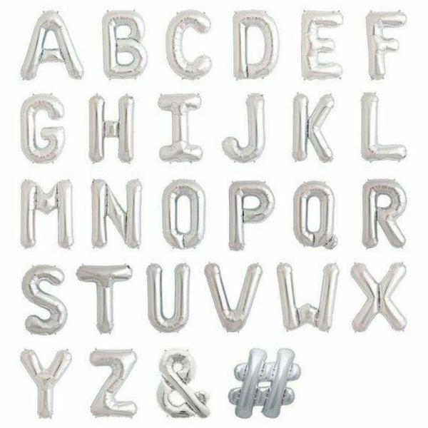 Letter Foil Balloons – 35cm | Silver Letter P Foil Balloon – 36Cm