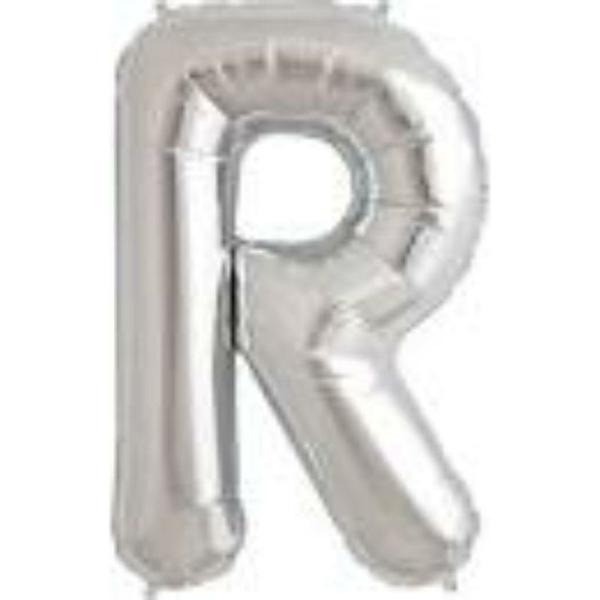 Letter Foil Balloons – 35cm | Silver Letter R Foil Balloon – 36Cm