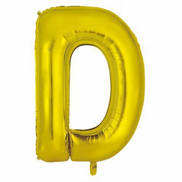 Letter Foil Balloons – 86cm | Gold Decrotex Letter D Foil Balloon – 86Cm