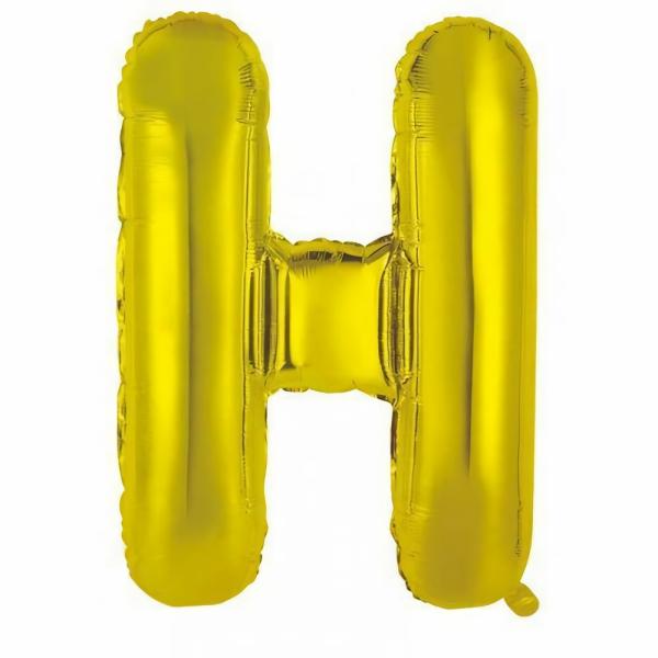 Letter Foil Balloons – 86cm | Gold Decrotex Letter H Foil Balloon – 86Cm