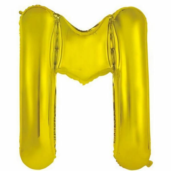 Letter Foil Balloons – 86cm | Gold Decrotex Letter M Foil Balloon – 86Cm