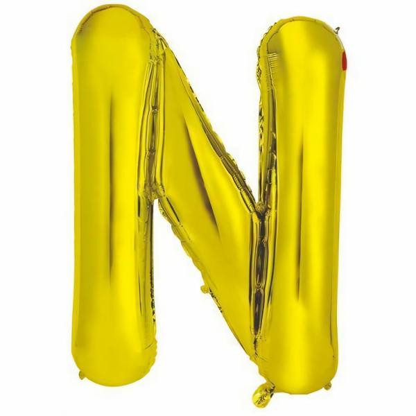 Letter Foil Balloons – 86cm | Gold Decrotex Letter N Foil Balloon – 86Cm