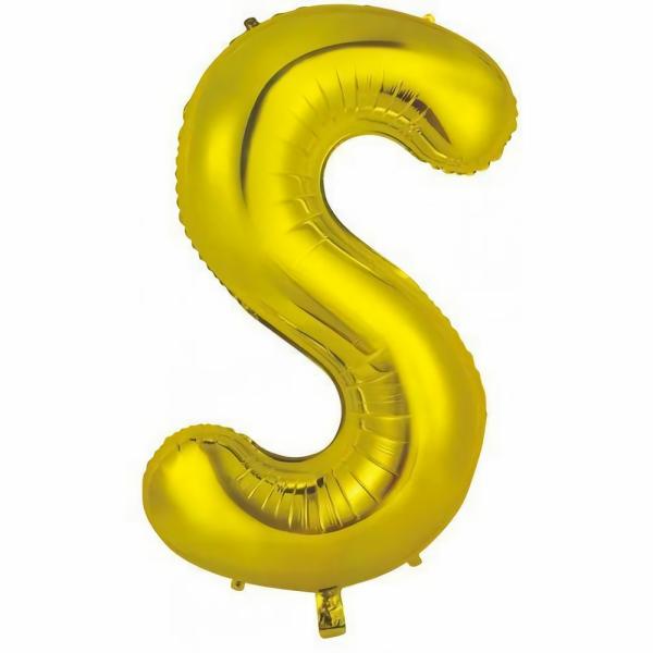 Letter Foil Balloons – 86cm | Gold Decrotex Letter S Foil Balloon – 86Cm