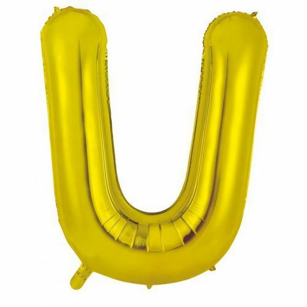 Letter Foil Balloons – 86cm | Gold Decrotex Letter U Foil Balloon – 86Cm