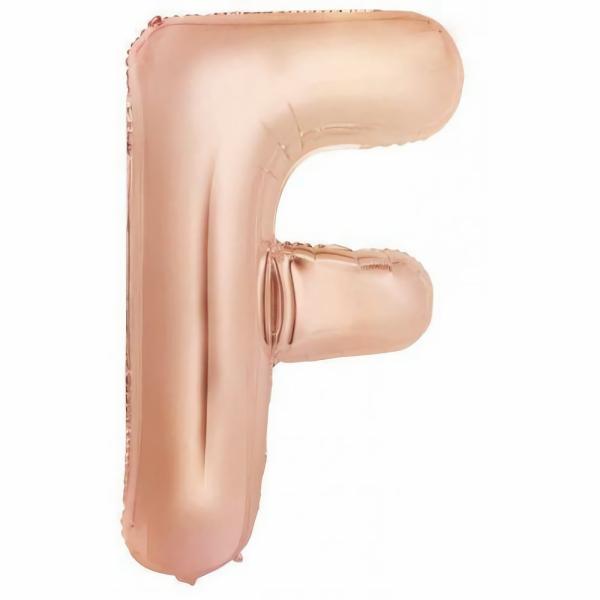 Letter Foil Balloons – 86cm | Rose Gold Decrotex Letter F Foil Balloon – 86Cm