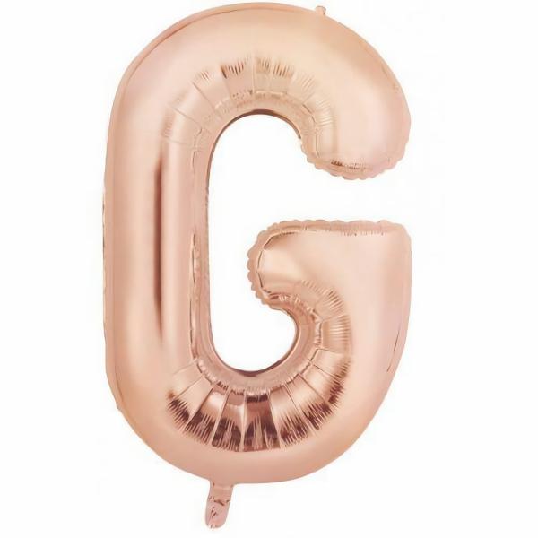 Letter Foil Balloons – 86cm | Rose Gold Decrotex Letter G Foil Balloon – 86Cm