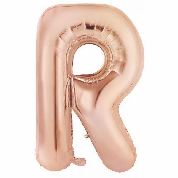 Letter Foil Balloons – 86cm | Rose Gold Decrotex Letter R Foil Balloon – 86Cm