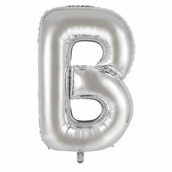 Letter Foil Balloons – 86cm | Silver Decrotex Letter B Foil Balloon – 86Cm