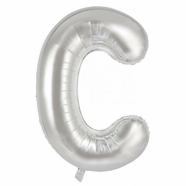 Letter Foil Balloons – 86cm | Silver Decrotex Letter C Foil Balloon – 86Cm