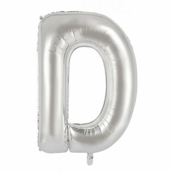 Letter Foil Balloons – 86cm | Silver Decrotex Letter D Foil Balloon – 86Cm