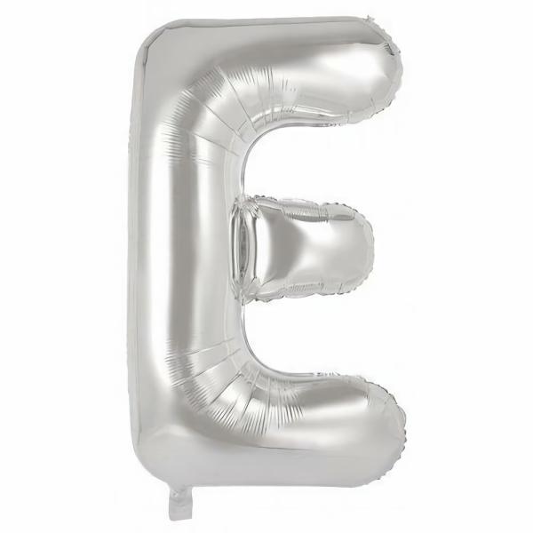 Letter Foil Balloons – 86cm | Silver Decrotex Letter E Foil Balloon – 86Cm