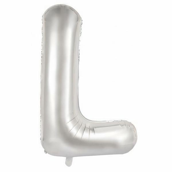 Letter Foil Balloons – 86cm | Silver Decrotex Letter L Foil Balloon – 86Cm