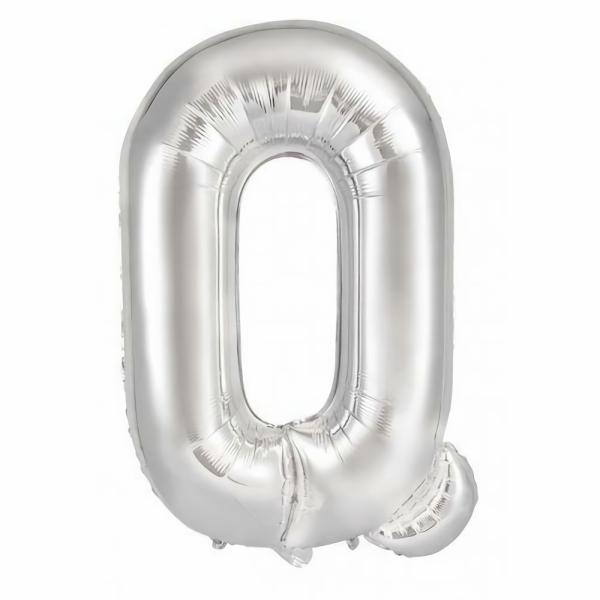 Letter Foil Balloons – 86cm | Silver Decrotex Letter Q Foil Balloon – 86Cm