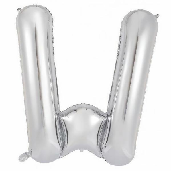 Letter Foil Balloons – 86cm | Silver Decrotex Letter W Foil Balloon – 86Cm