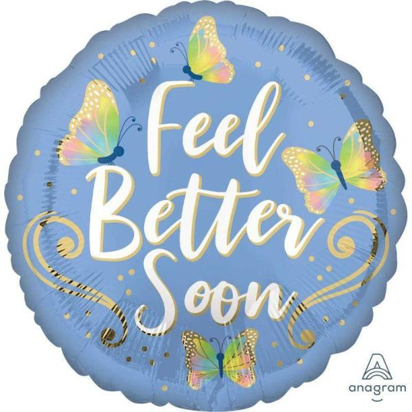 Message Foil Balloons | Feel Better Soon Butterflies Foil Balloon – 45Cm