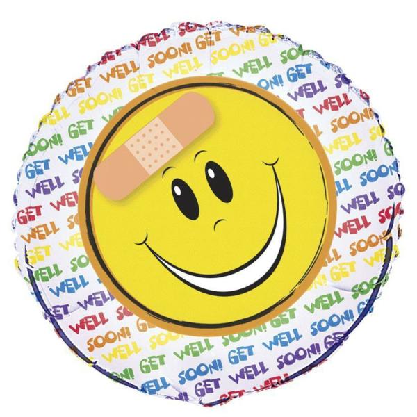 Message Foil Balloons | Get Well Smile Round Foil Balloon – 45Cm