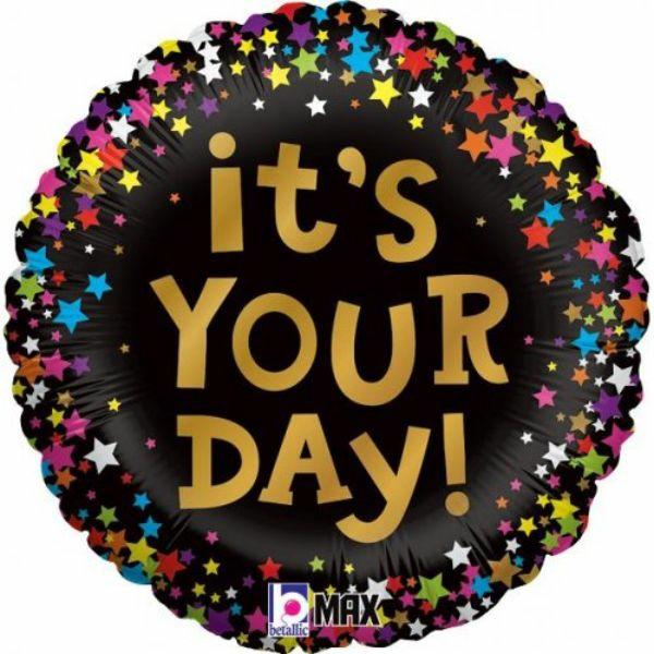 Message Foil Balloons | It’s Your Day Stars Round Foil Balloon – 45Cm