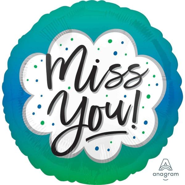 Message Foil Balloons | Miss You Ombre Round Foil Balloon – 45Cm