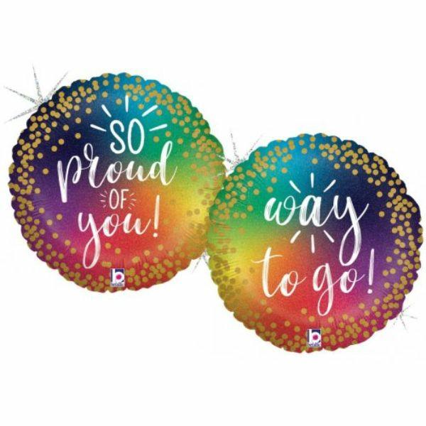 Message Foil Balloons | So Proud Rainbow Round Foil Balloon – 46Cm