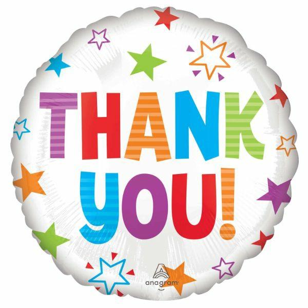 Message Foil Balloons | Standard Colourful Stars Thank You Foil Balloon – 45Cm