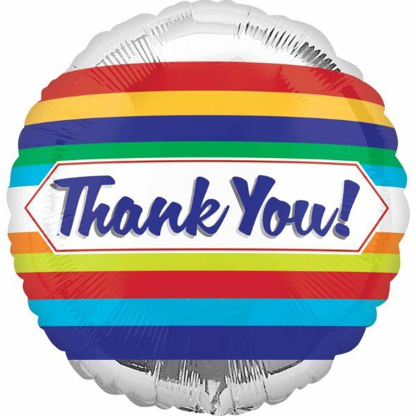 Message Foil Balloons | Thank You Colourful Stripes Foil Balloon – 45Cm